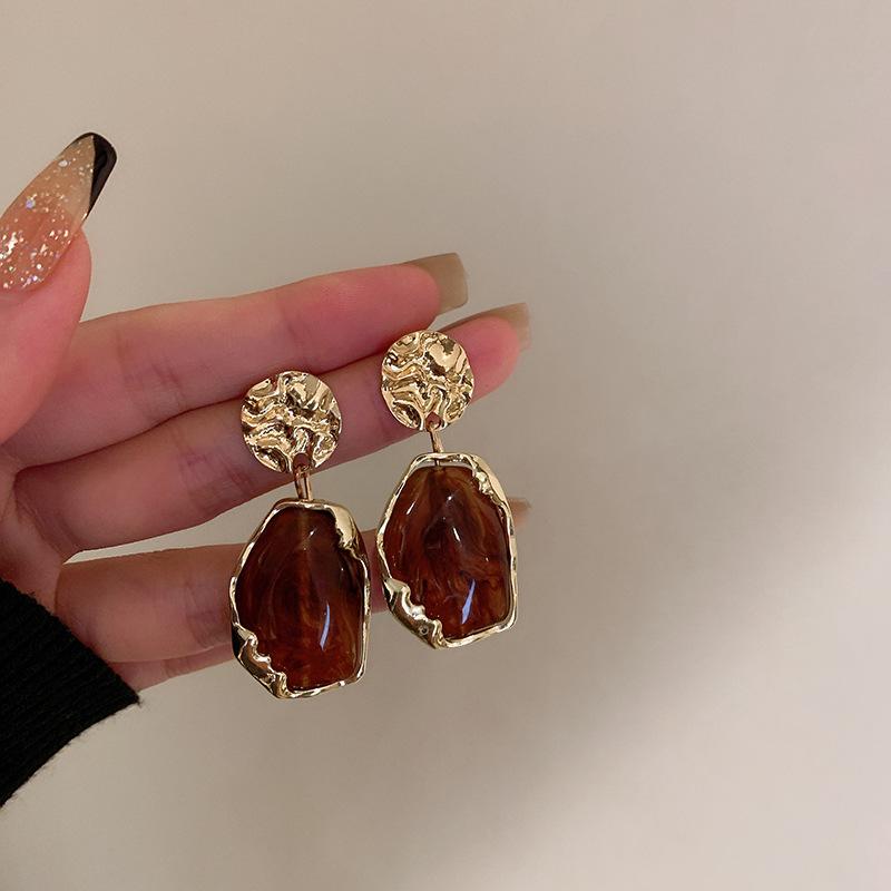 

Dangle & Chandelier 2021 Arrival Fashion Drop Earrings Resin Classic Square Women Simple Elegant Female Trendy Jewelry, Silver