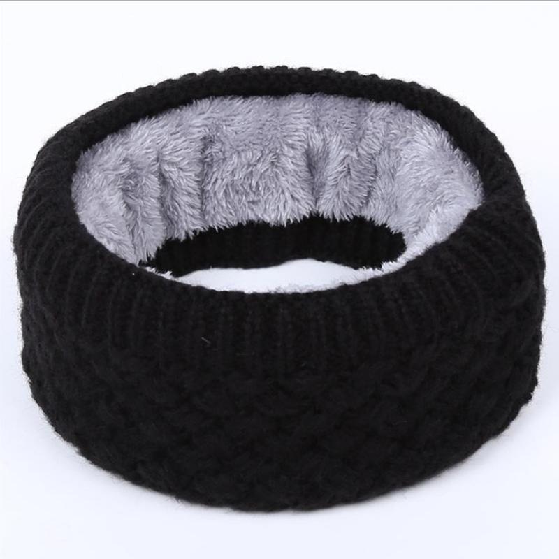 

2020 New Women Solid Chunky Warm Collar neckerchief Breathable Knitted Wool Scarf Neck Warmer Cowl Breathable Circle carves