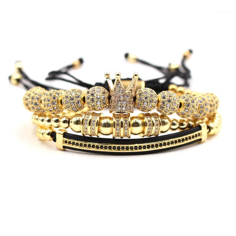 

Charm Bracelets 8MM Hand-Made Braided Crystal Beaded Crown Bracelet For Men Woman Adjustable Length Wristband Stainless Steel Jewelry1
