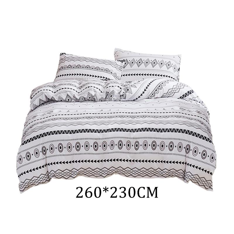 

3pcs/set Luxurious Durable Quilt Cover Bedding Decor Floral With Pillow Case Queen Soft Single King Corner Ties Zipper Closure