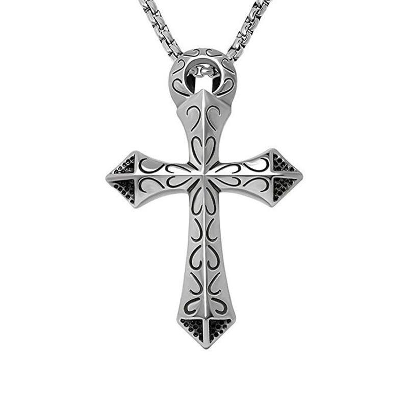 

Cross Pendant Chain Men's Stainless Steel Crucifix Jewelry Women's Necklace