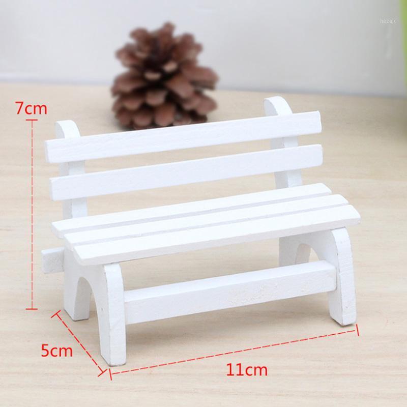 

personality Home Cute Mini Small Chair Ornament Miniatures White Model Garden Props Micro Landscape Props Wooden Ornaments1