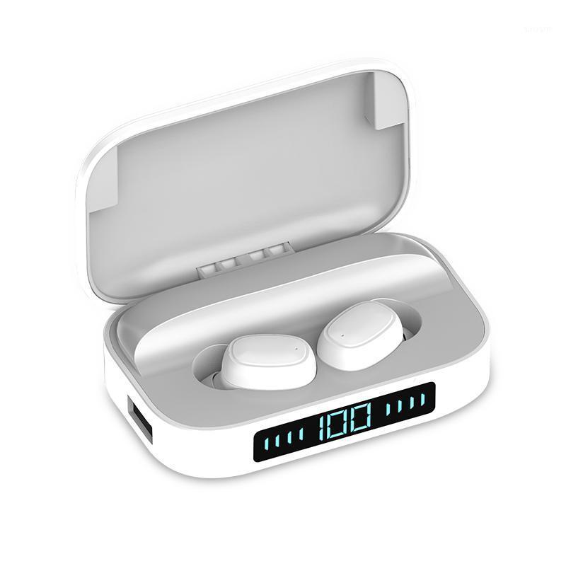 

Wireless Bluetooth 5.0 TWS Earphones Mini Earbuds In-ear stereo headset intelligent noise reduction sports head set with mic1, White