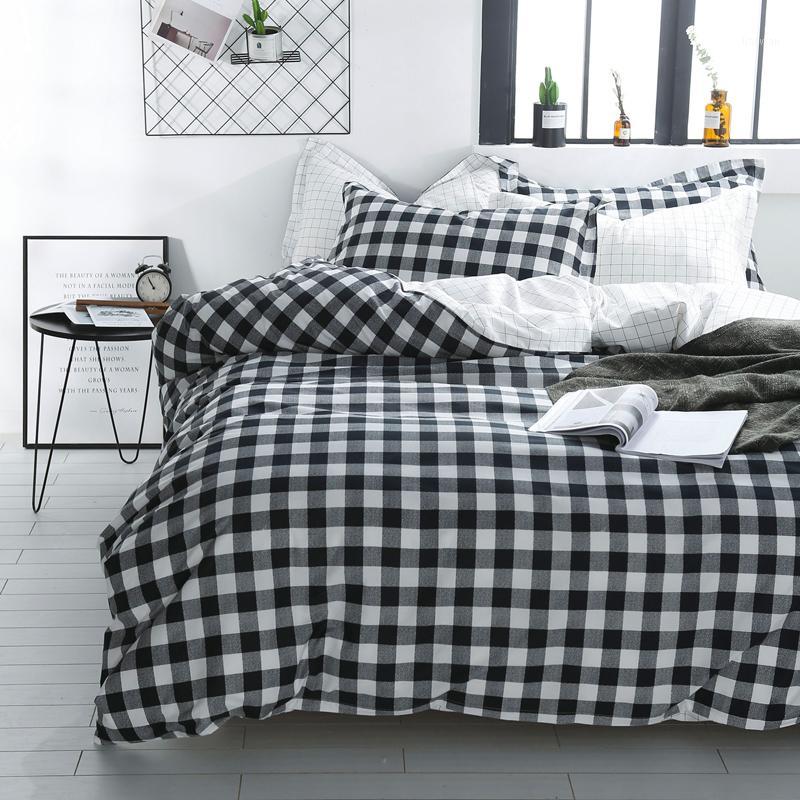 

Black bed set high quality Bedding Comforter Set all Season Bedding Stripe White 100 % Cotton Shell /queen/king1