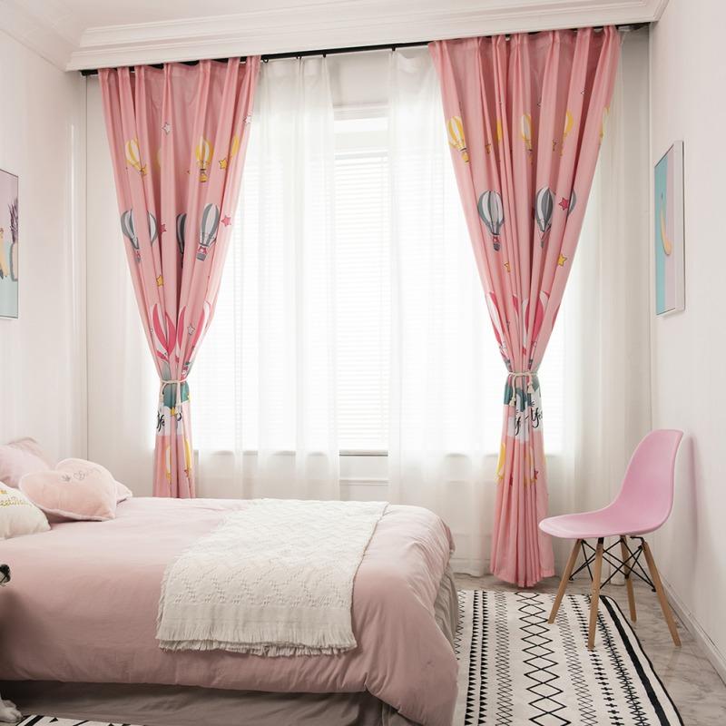 

Balloon Sailboat Printing Sanded Curtain Modern Simple And Fresh Garden Bedroom Living Room Study Curtain, B1m