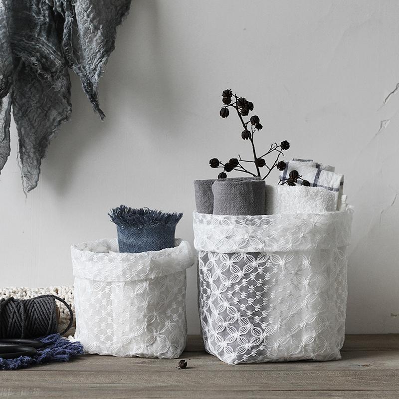 

Lace Organizer Storage Bag Organza Bags Table Small Stuff Closet Socks Tidy Semi Transparent Home Plants Flower Holder Decor