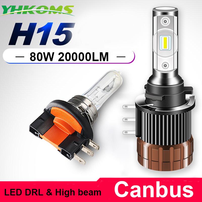 

YHKOMS H15 LED Canbus Day Running Lights Car Headlight 20000LM Wireless Car Headlight Lamp 12V Conversion Driving Light 6000K