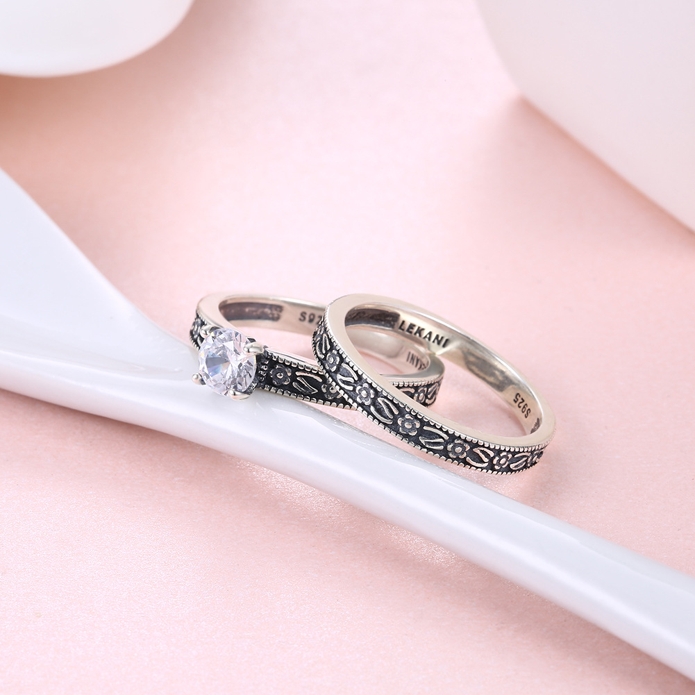 

Fashion trend s925 sterling silver ring couple ring jewelry niche light luxury new product accessories wedding engagement proposal