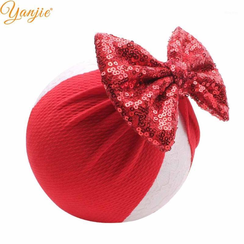 

5'' Sequin Hair Bows Turban Headband Kids Glitter Big Bow 2020 Summer Headband For Girls Hair Accessories Head Wrap1, 11