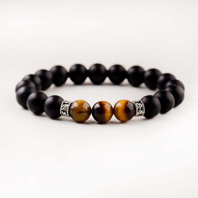 

Handmade Natural Stone Meditation Buddha Beads Bracelet 10MM Tiger Eye Stone Charm Bracelet For Women Men Yoga Jewelry Gifts