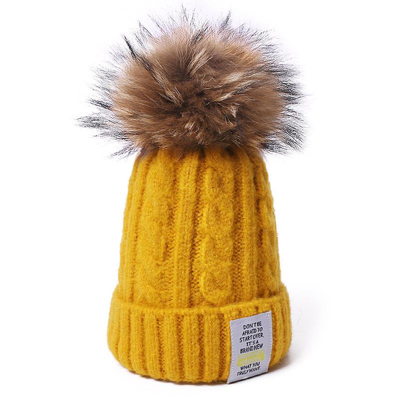 

Winter Women's Woolen Hat New Solid Color Twist Stripe All-match Knitted Hat Student Patch Wool Warm Cap