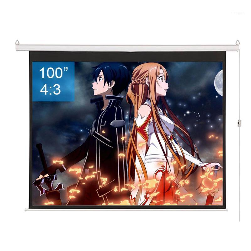 

Electric Motorized Projector Screen with Multi Aspect Ratio Function 100 inch 4:3 Matte Gray Fabric Fiber glass Screen1