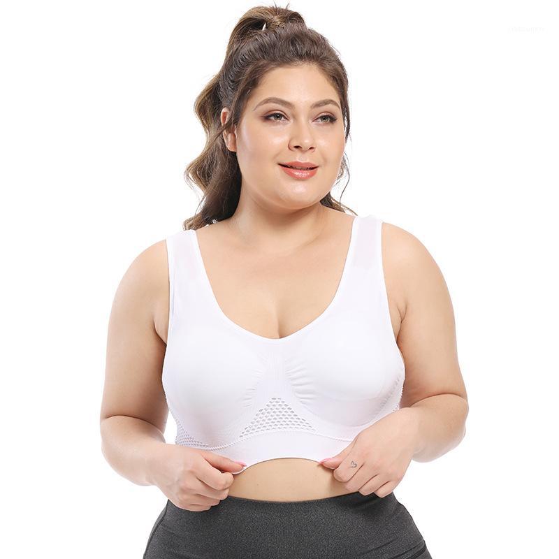 

Mesh Breathable Large Size Sports Underwear Running -Proof Fitness Yoga Vest-Style Gathered Rimless Bra1, N4