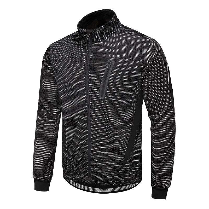 

Winter Men's Cycling Jacket Warm Jacket Sports Outdoor Solid Color Windproof and Rainproof Jackets and Cold Clothes 2020 New, Black