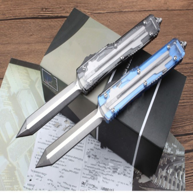 

Newer American mi UT85 semi-transparent version of the knife camping survival hunting knife knives copies ZT Bench made OUTO
