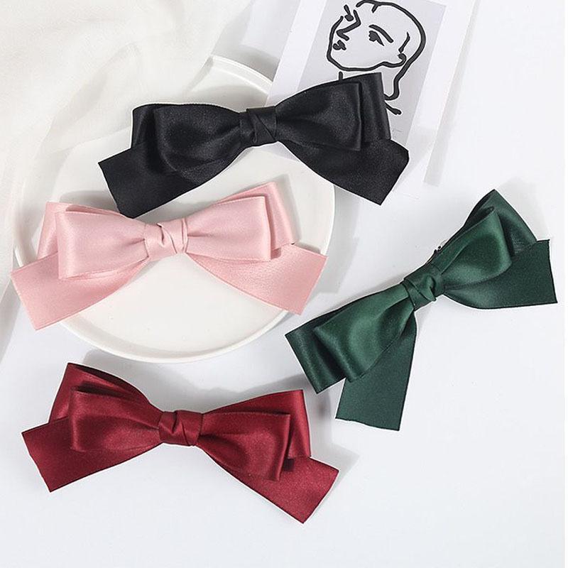 

korean Sweets Bow hair clips for women hair accessories woman Black Bangs Headdress Hairpins silk opaski dla dziewczynek