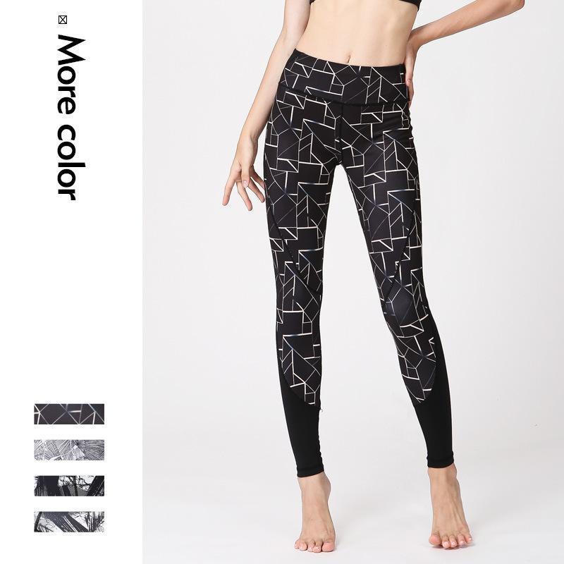 

Yoga pants High waist slim fit print yoga pants quick-drying stretch fitness print fitness running trousers Outdoor sport1, Hk173