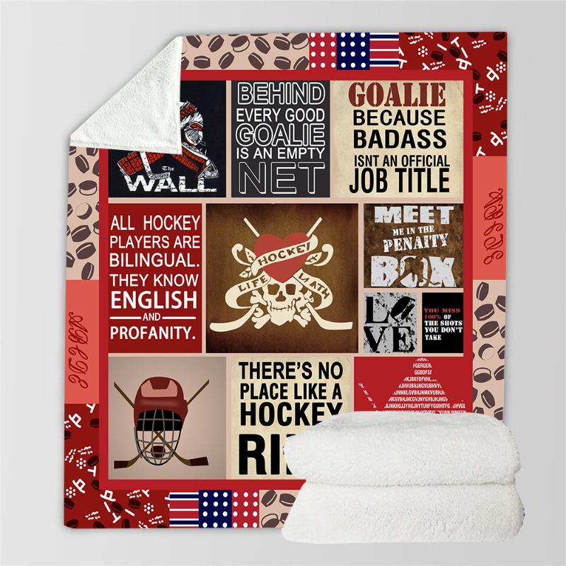 

Ice Hockey 3D Printed Plush Fleece Blanket Adult Home Office Washable Casual Kids Sherpa Blanket Drop Shipping 03