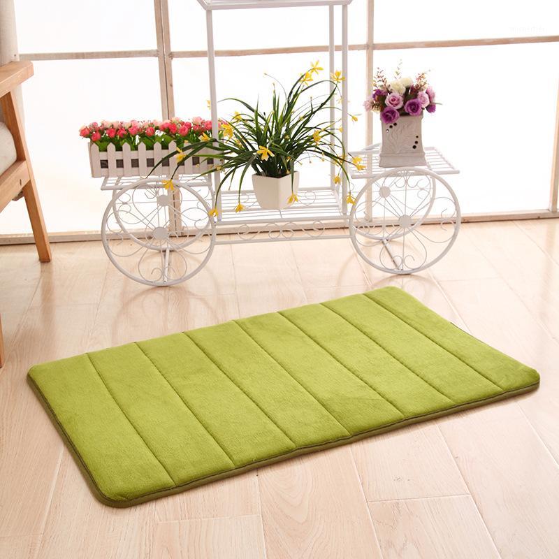 

Solid Carpet Thick Coral Fleece Rugs Anti-Slip Memory Foam Mat For Living Room Bedroom Bath Mats Green,Pink Area Rug 40x601, Green carpet