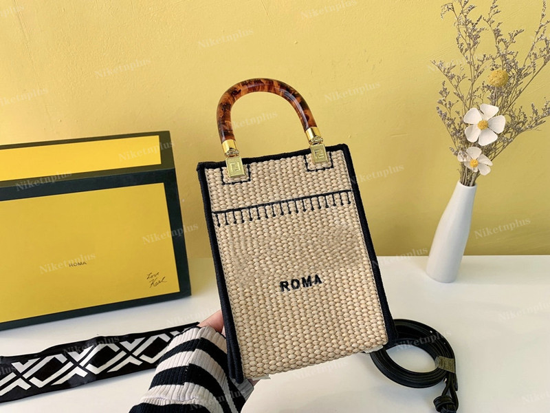 

Mini Peekaboo x-Totes Braided Straw Mini-bag Beige Wallet Sunshine Shopper Shoulder Bags Designers Womens Handbags Purses SS Totes 13*18cm, #1
