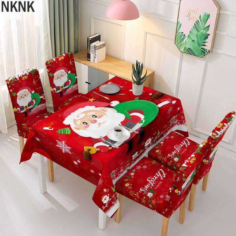 

Christmas Tablecloth Kitchen Dining Table Decorations Santa Claus Print Home Rectangular Party Table Covers Christmas Ornaments1