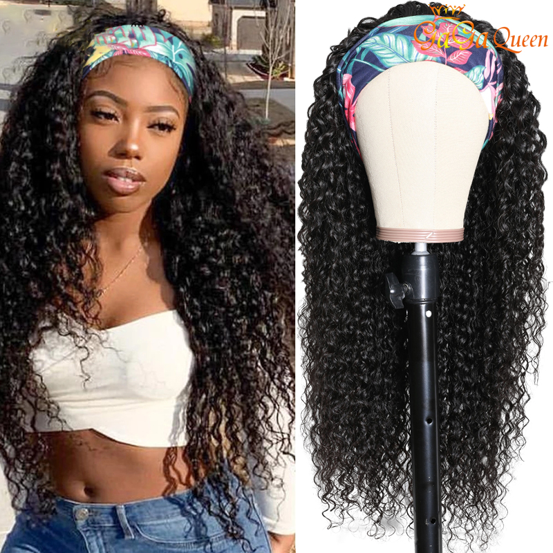 

Water Wave Headband Wig No Lace Wig for Women 150% Water Wave Human Hair Wig, Natural color