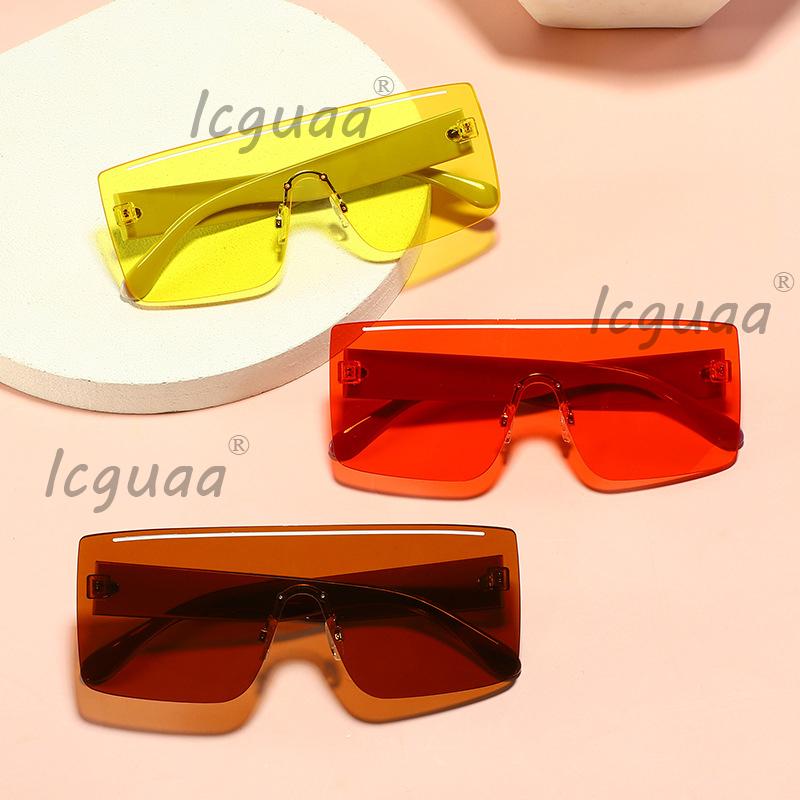 

Rimless Sunglasses Oversized Sunglasses Windproof Goggles One Piece Gradient Shades Women Luxury Eye Wear