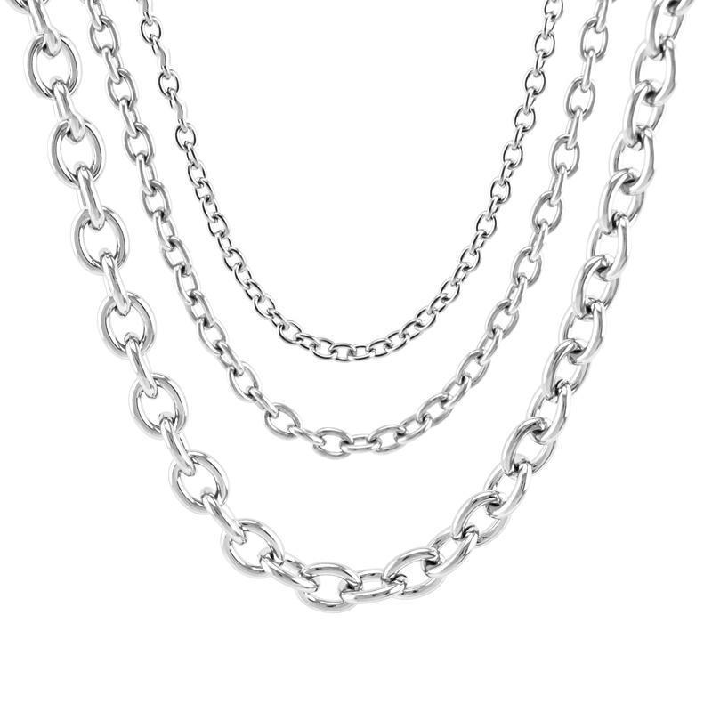 

4/6/8mm Stainless Steel DIY Rolo Link Chain Necklace Bulk Chaine Acier Inoxydable Acero Inoxidable Cadena Wholesale