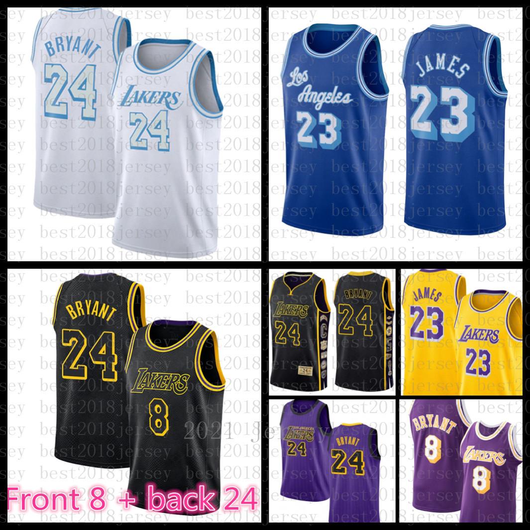 

2021 New Los Angeles Lakers Kobe 24 Bryant LeBron 23 James Mens Anthony 3 Davis Kyle 0 Kuzma men, Blue;black