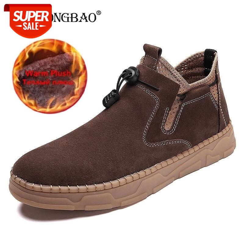 

Brand Winter Men Snow Boots Plush Warm Men Motorcycle Boots Lace-Up Non-slip Male Ankle Waterproof Autumn Man Work Shoes #SH4C, Beige