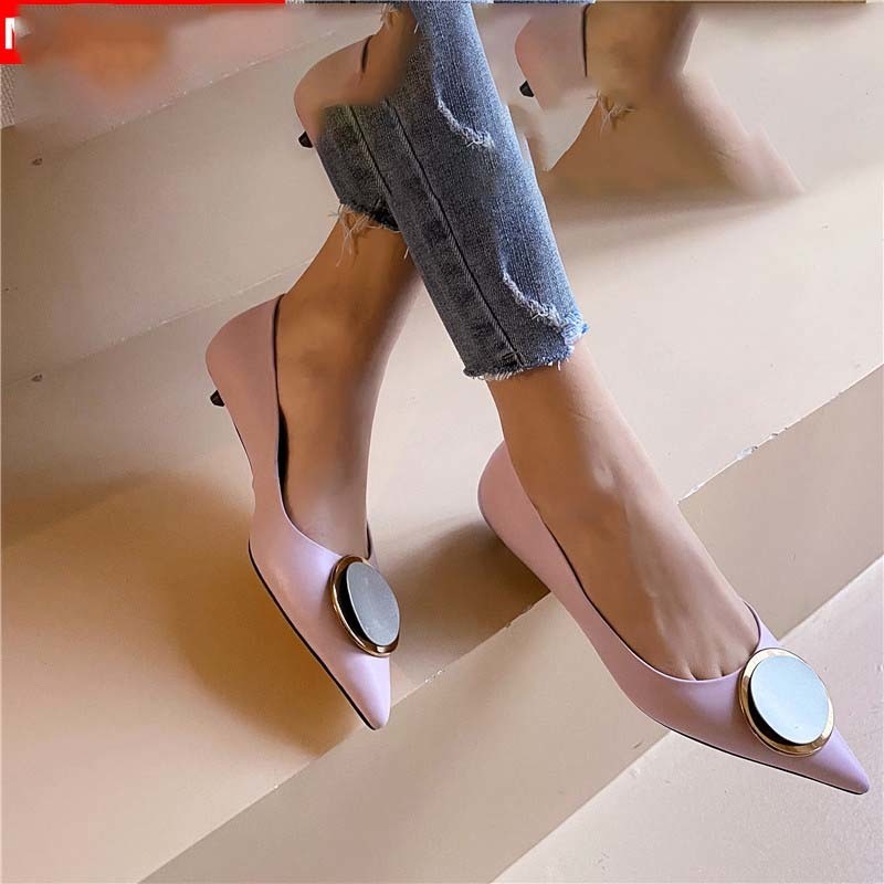 

Morazora 2020 new arrival genuine leather woman pointed her toe down Foot spring solid shoes, Blake