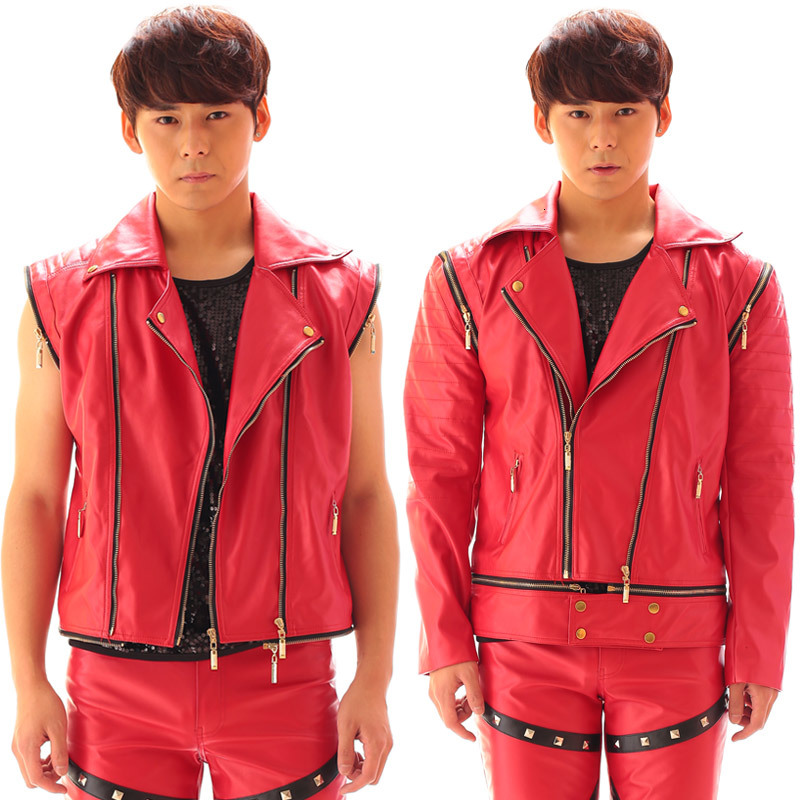 

2021 New -6xl!!! Male Club Singer Metal Motorcycle Leather Punk Jacket Performance Attire. LFNW, Leather jacket
