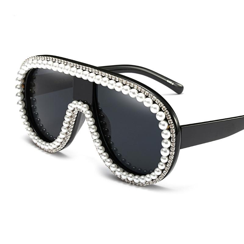 

Ladies Luxury Zircon Pearl Sunglasses Women Hand Made Brand Designer Sun Glasses Fashion Eyewear Gafas de sol UV400 Protection