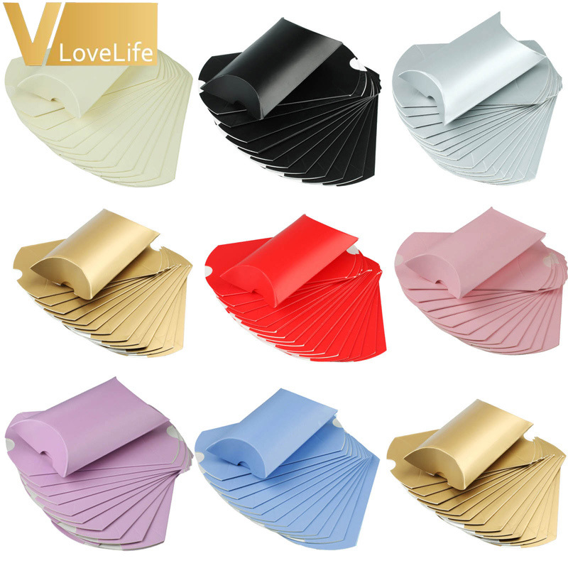 

Pillow Wedding Party Favor Paper Gift Box Candy Boxes Supply Accessories Favour Kraft Paper Gift Boxes Free Shipping 100pcs Y1202