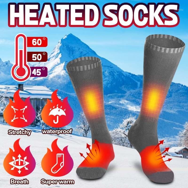 

1 Pair 40-60 Degree Soft Winter Thermal Heated Sock Electric Heated Sock Keep Foot Warm for Women Men Outdoor Skiing Hiking1, Without power bank