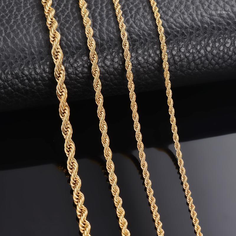 

Pendant Necklaces 1 Piece Gold Color Width 2mm/2.5mm/3mm/4mm/5mm/6mm Rope Chain Necklace/Bracelet For Men Women Stainless Steel Necklace1