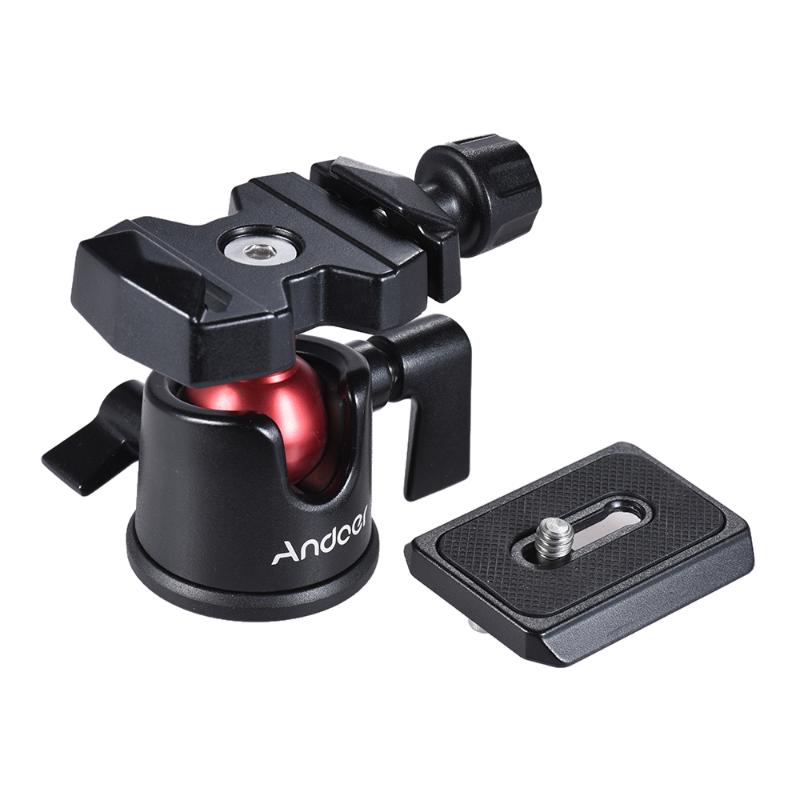 

Andoer Tripod Mini Ball Head 360 Degree Rotating Panoramic Ballhead for DSLR Camera Tripod Monopod Photography Accessories