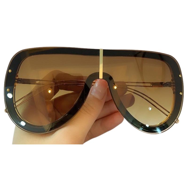 

Oversize Pilot Sunglasses For Men Women 2021 Big One Piece Sun Glasses Female UV400