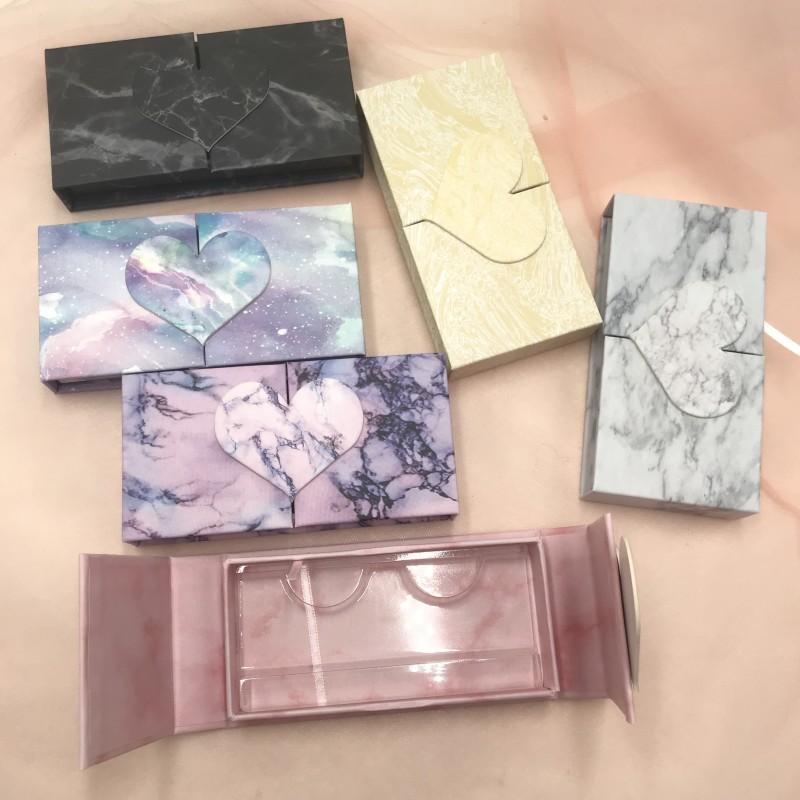 

Empty 25mm 27mm Mink Eyelash Box Open From Both Sides Hard Magnetic Lash Packaging with Clear Lash Tray