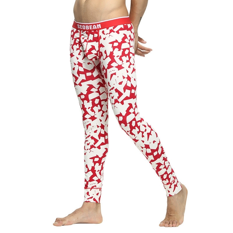 

2021 New Sexy John Printed Cotton From Men's Leggins Fashion Long Johns Warm Pants Young Winter Underwear J1xk HSKB, Red