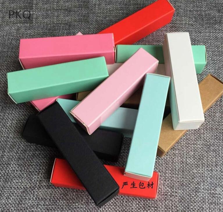 

50pcs Kraft Paper cardboard box Lipstick Cosmetic Perfume Bottle Kraft Paper Box brown Essential Oil Packaging 2x2x8.5cm1
