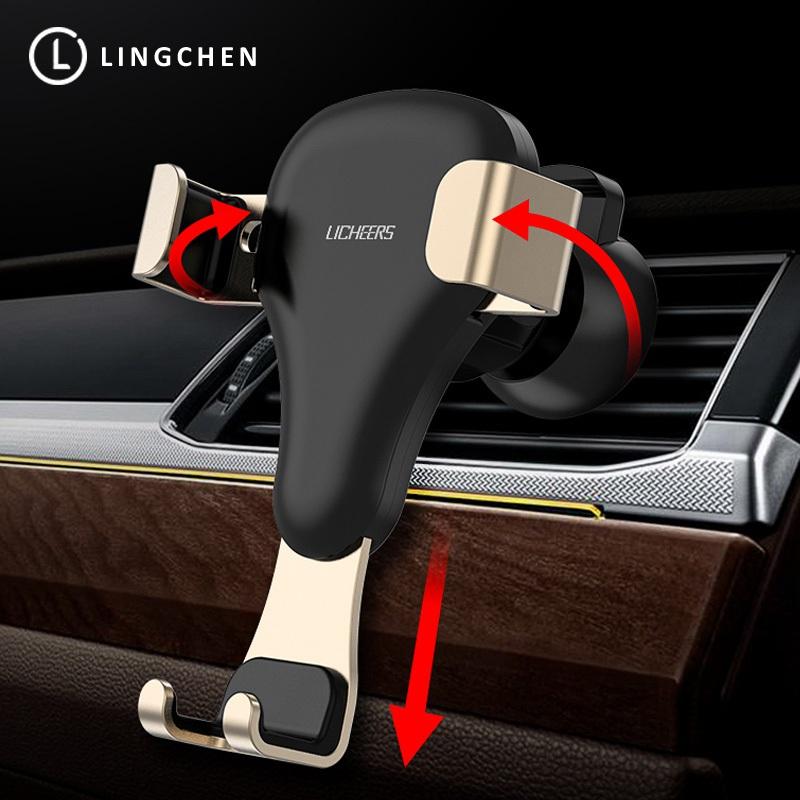 

LINGCHEN Car Phone Holder Air Vent Gravity Mount Phone Holder Mobile Stand for S9 in Car, Black
