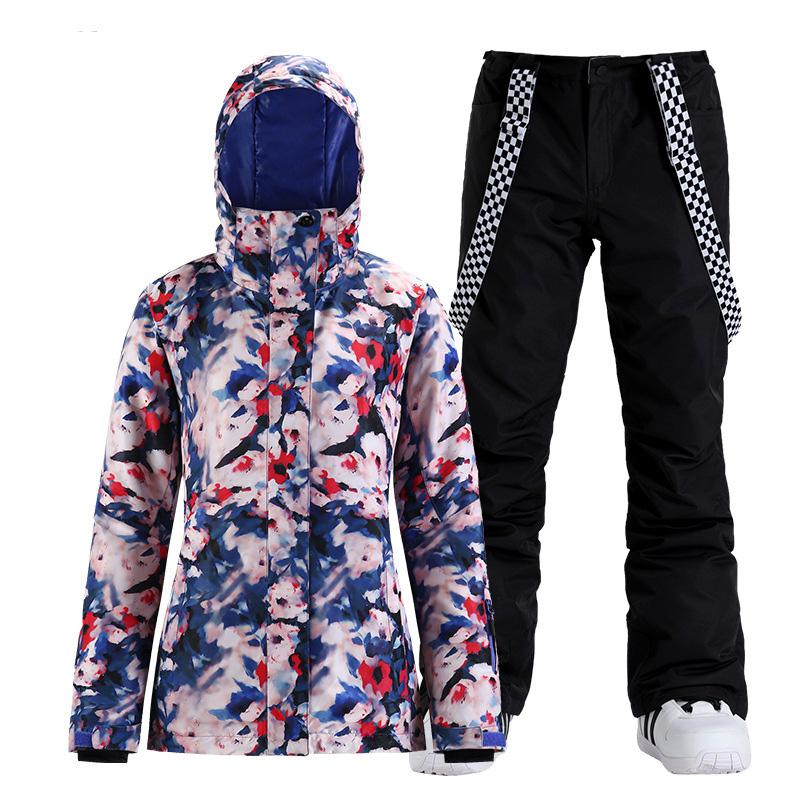 

Fashion Girl's Snow Suit Wear Outdoor Sports Costumes Waterproof Windproof Snowboard Ski Clothing Sets Jackets + Pants Women's, Picture pant