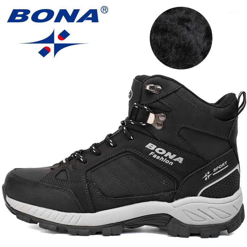 

BONA New Classics Style Men boot Ankle Rubber Shoes Outdoor Shoes Multi-Fundtion Climbing Sneakers Casual1, Black