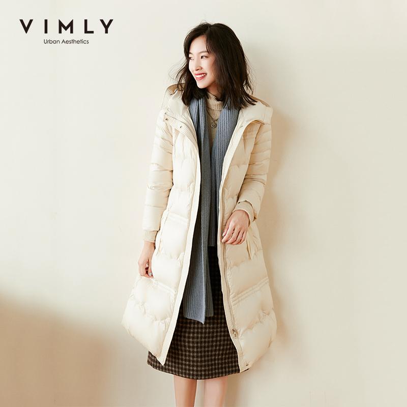 

Vimly 2020 Long Winter Coat Fashion New Women Hooded Down Parka Thick Outwear Warm Jackets Female Padded Coats Doudoune 50028, Apricot
