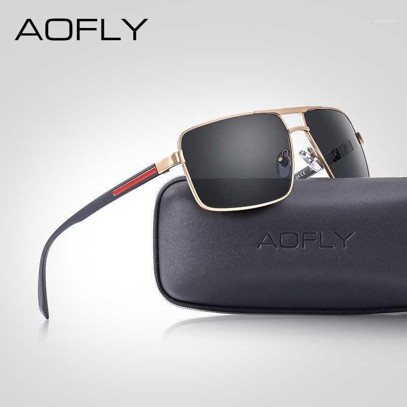 

Sunglasses AOFLY Brand Design Fashion Men Polarized Square Mirror Lens Driver Sun Glasses Male Women Goggles UV4001