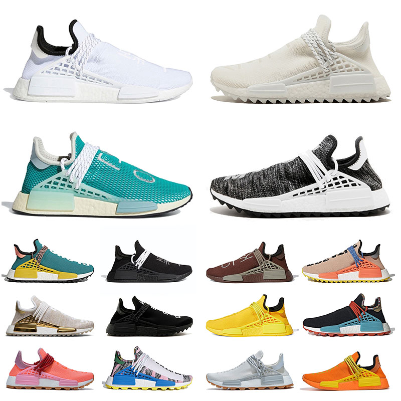 

nmd human race shoes pharell williams Bold Orange Bright Yellow Chocolate Purple human races mens womens sport running sneaker fashion shoe, Blue plaid 36-47