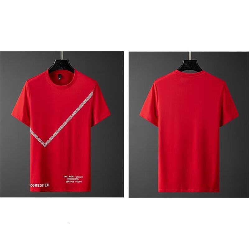 

2021 Red Men Cotton Short Sleeve Summer Thin Quick-drying T-shirt Clothes Streetwear Sw02p V1yu