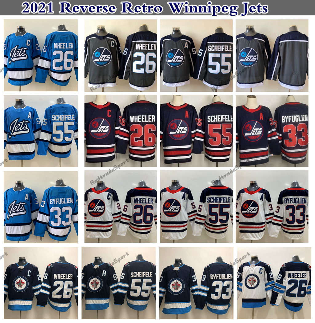 

2021 Reverse Retro Winnipeg Jets Hockey Jerseys Grey 55 Mark Scheifele 26 Blake Wheeler (C) 33 Dustin Byfuglien Heritage Classic White Stitched Jerseys S-XXXL, Heritage white