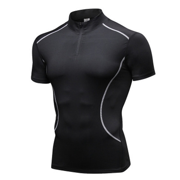 

basketball shirt short Sport shirts MensStand-up collar fitness short sleeve t-shirt Men Running Clothes O-Neck Training short sleeve top, 04